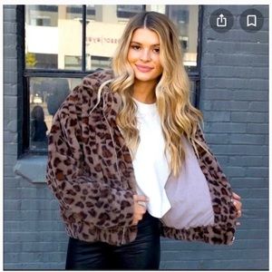 Kittenish fuzzy leopard jacket